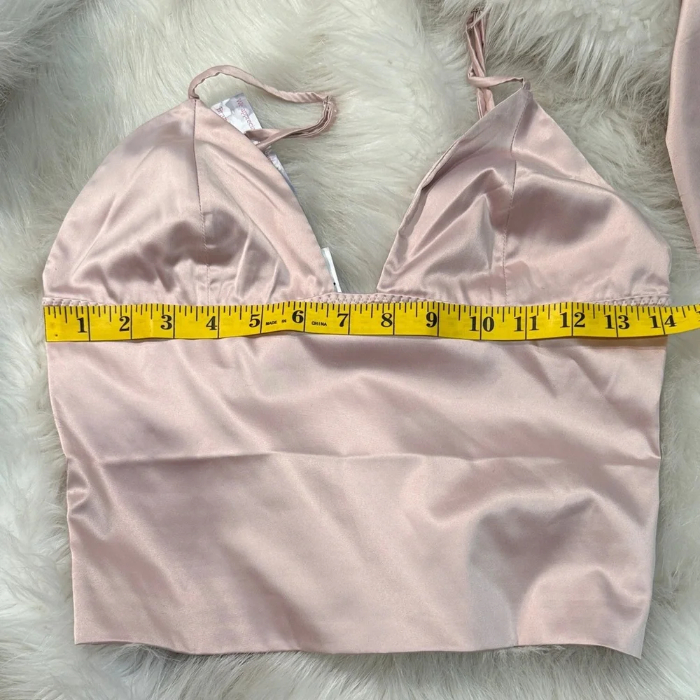 Satin Blush Bralette camisole adjustable straps stretch soft‎ shimmer sz S or M